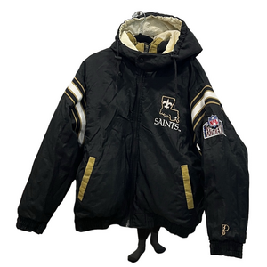 Vintage NFL Experience Reversible Cream & Black Saints Jacket
